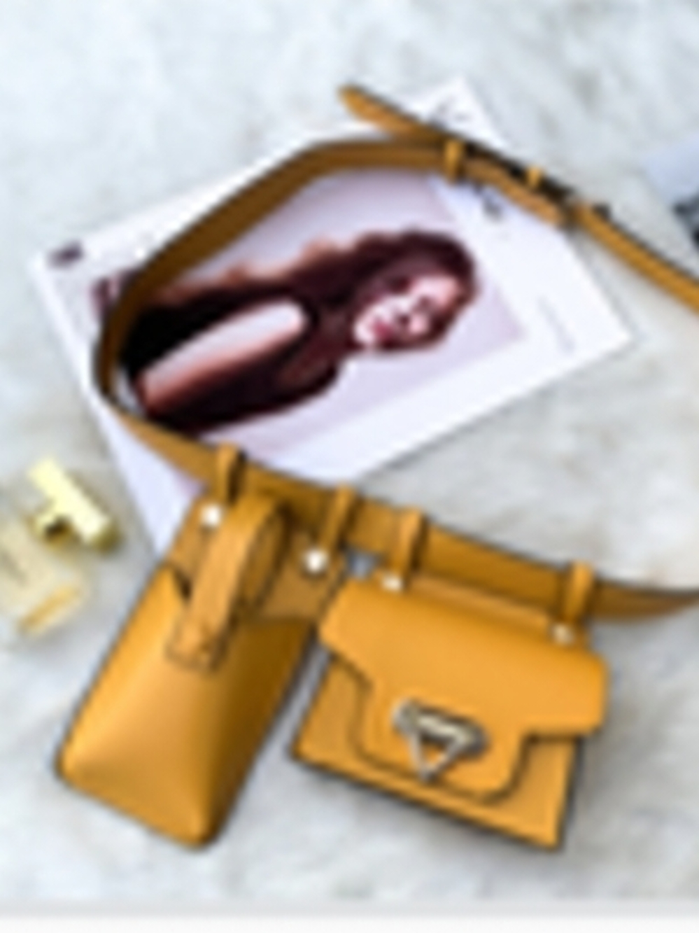 Women’s Mustard Yellow Leather Crossbody Bag with Coin Pouch